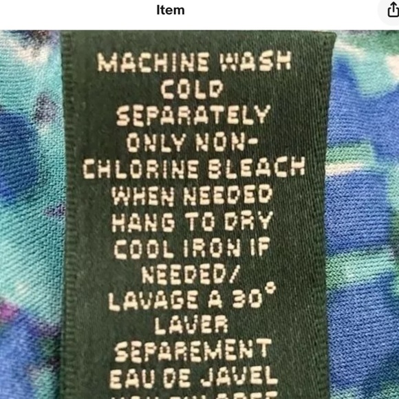 Ralph Lauren LRL Womens Blue Green Print Cap Sleeve Dress V Neck‎ size 4 - Picture 10 of 16